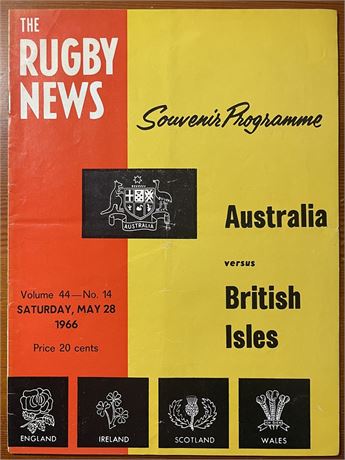 Rugby Union - Test Program Aust v British Isles - Syd 1966