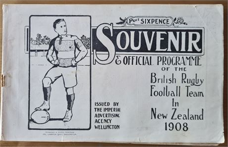 Rugby Union - Tour Prog. 1908 British L. (Anglo Welsh) vs Manawatu